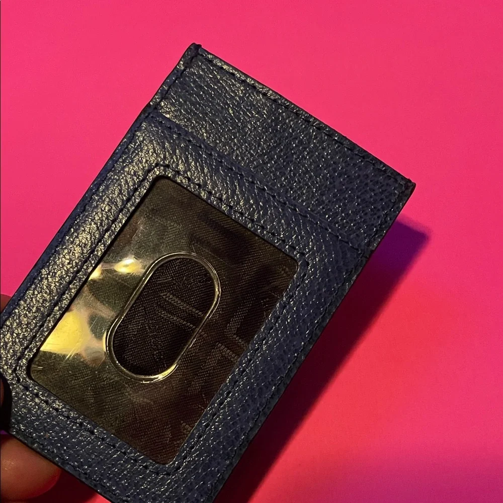 Lodis Navy Leather Card Holder